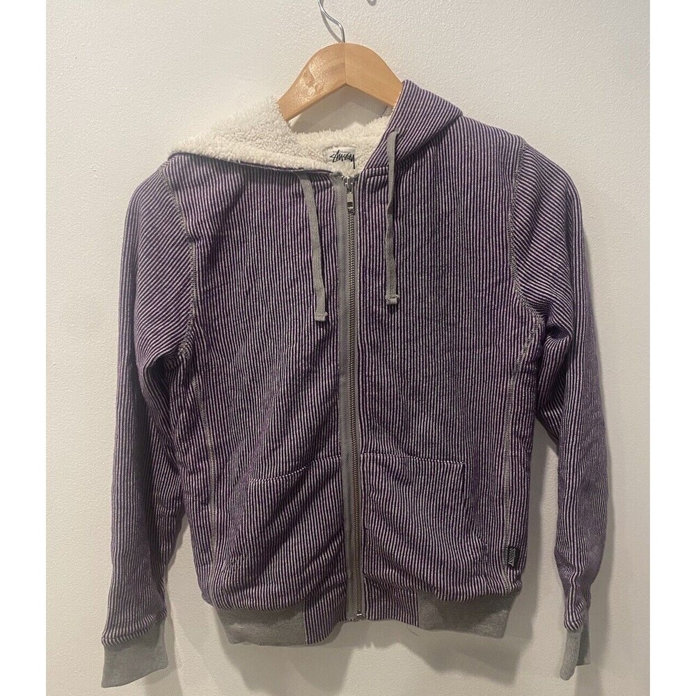 STUSSY zip hoodie Size XS women cotton/PUP/stripe